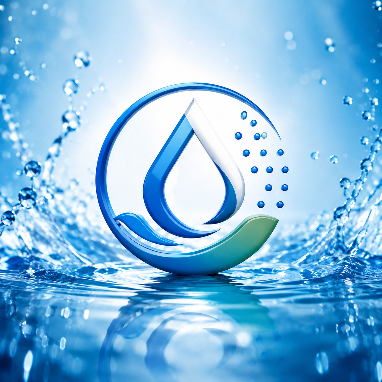 Símbolo de Hydrion sobre agua